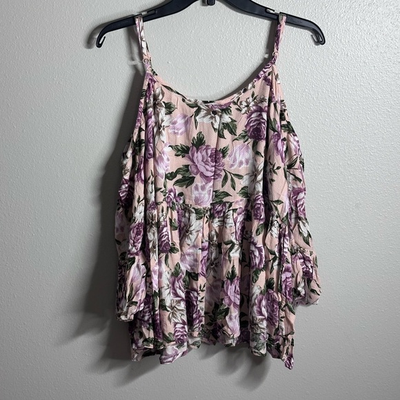 Torrid Women Floral Pink Blouse Long Sleeve Bell Plus Size 2x - Picture 5 of 7